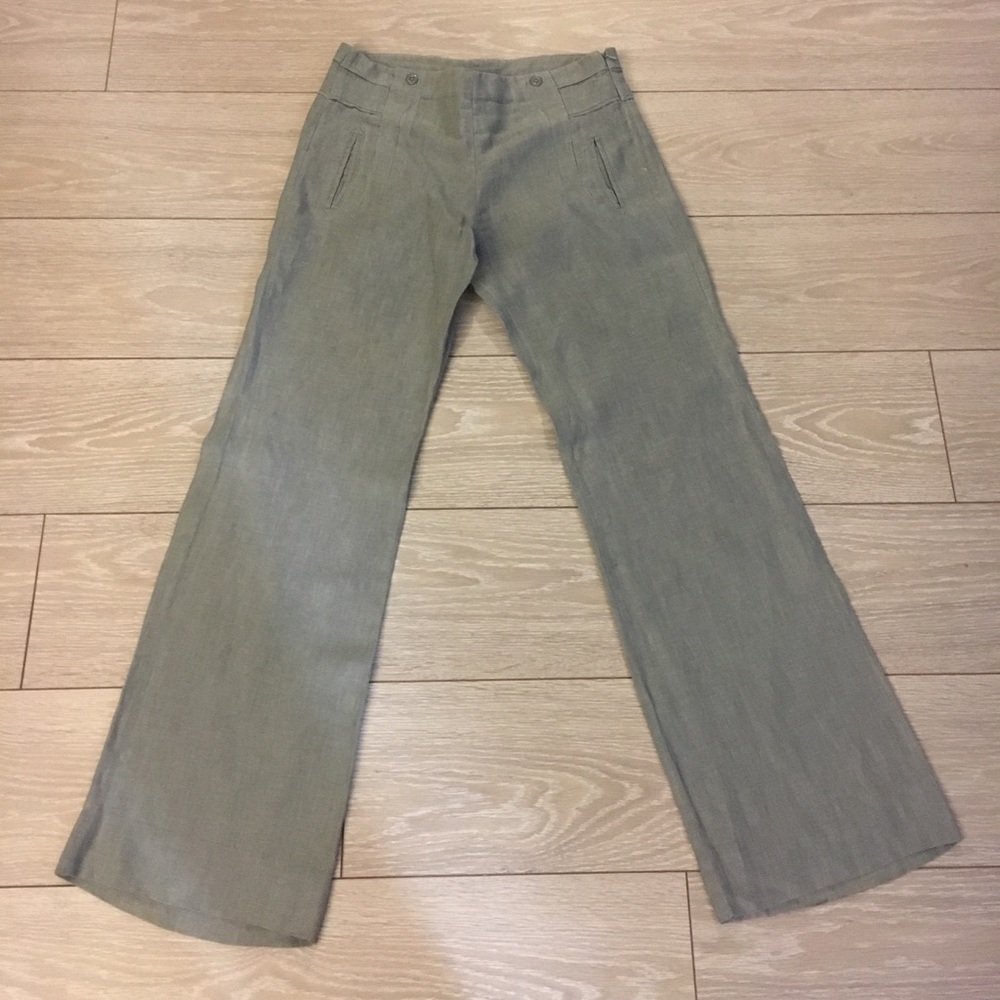 Anthropologie Linen Pants in Seafoam Green